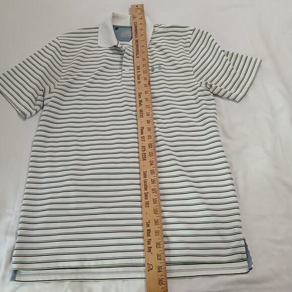 set of 2 Polo Shirts Xl/Med Short-sleeved Under Armour/GH Bass Striped easy care - Picture 15 of 16